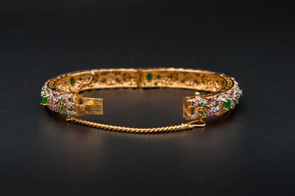 Regal Bloom Bracelet — 925 Sterling Silver, 24K Gold Plated