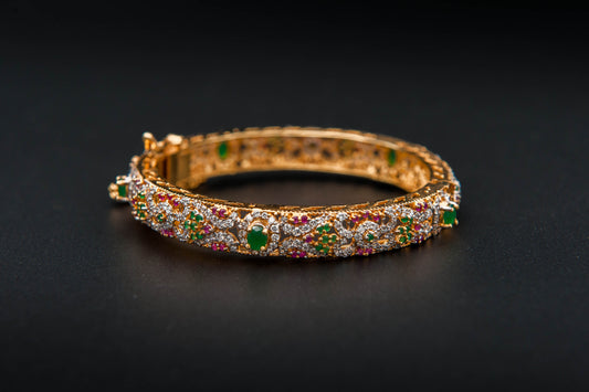 Regal Bloom Bracelet — 925 Sterling Silver, 24K Gold Plated