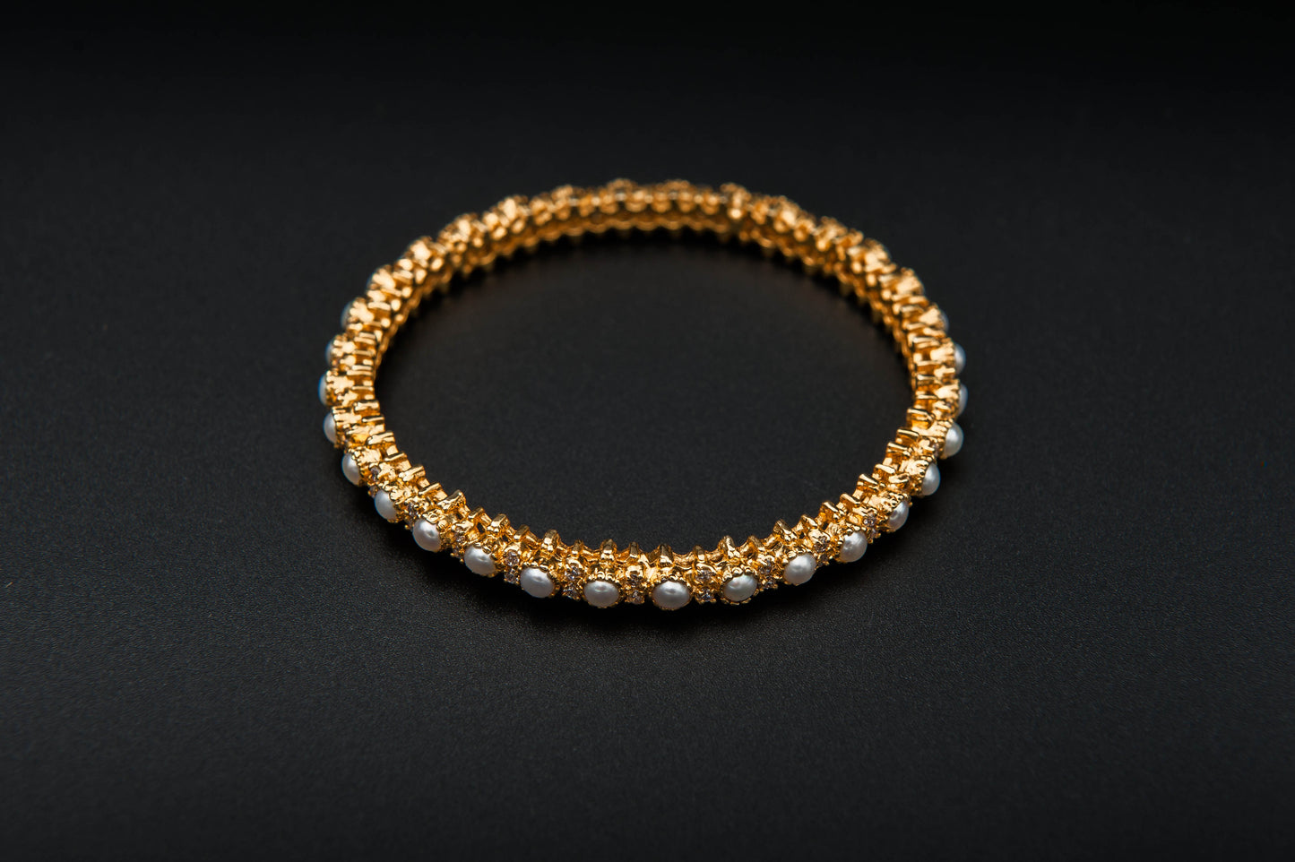 Pearl Lattice Bracelet — 925 Sterling Silver, 24K Gold Plated