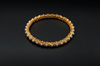 Pearl Lattice Bracelet — 925 Sterling Silver, 24K Gold Plated