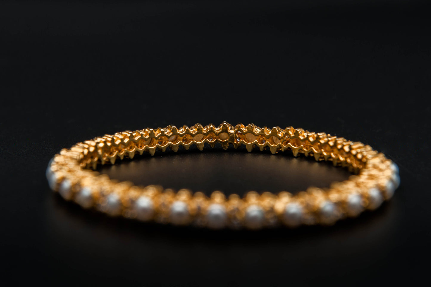 Pearl Lattice Bracelet — 925 Sterling Silver, 24K Gold Plated