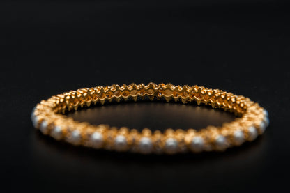 Pearl Lattice Bracelet — 925 Sterling Silver, 24K Gold Plated