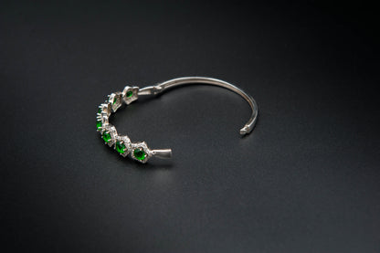 Emerald Frost Bracelet — 925 Sterling Silver, Rhodium Finish