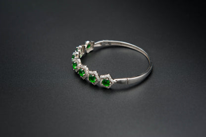 Emerald Frost Bracelet — 925 Sterling Silver, Rhodium Finish