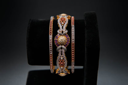 Imperial Bloom Bangles — 925 Sterling Silver, 24K Gold Plated