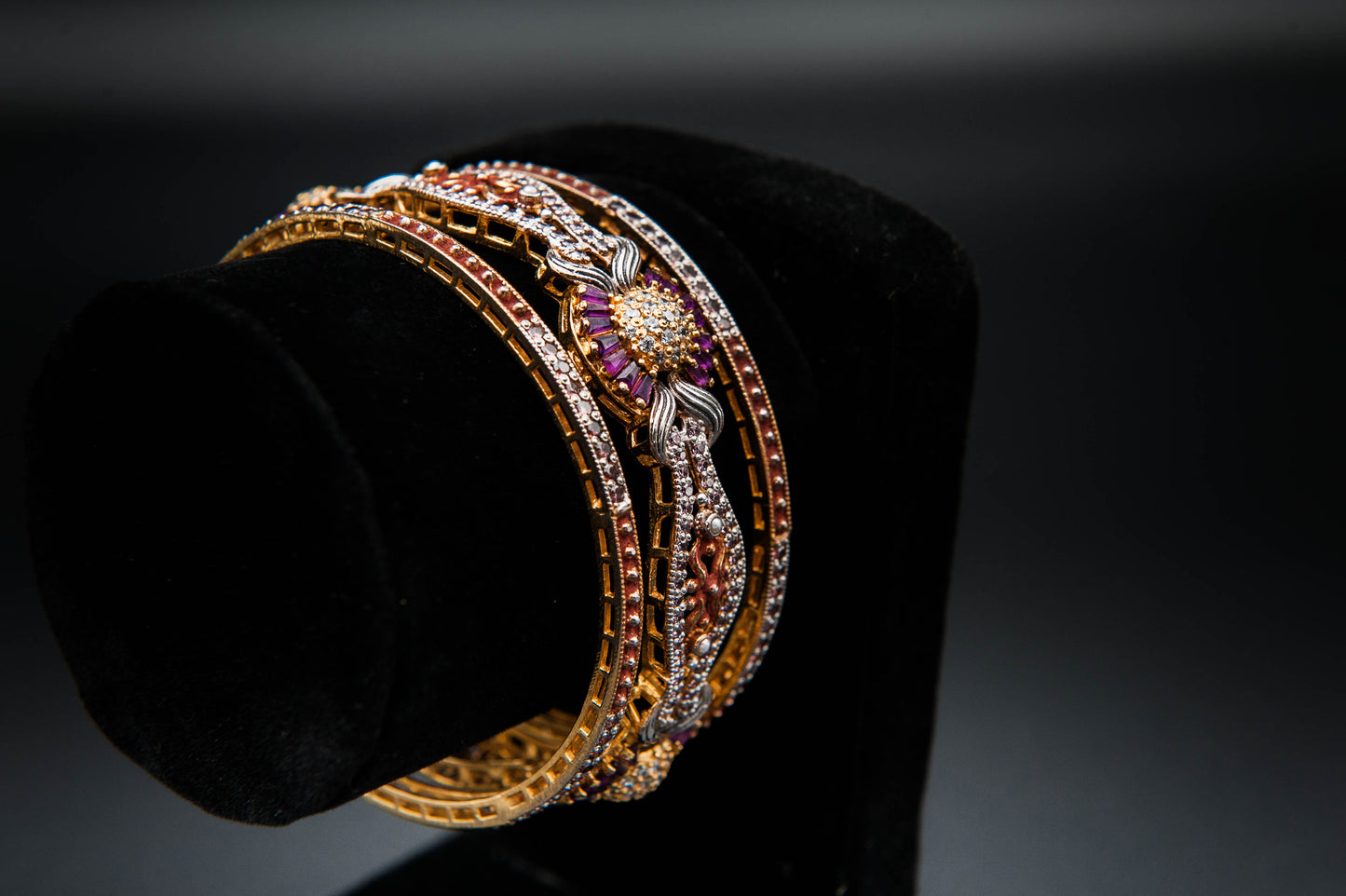 Imperial Bloom Bangles — 925 Sterling Silver, 24K Gold Plated