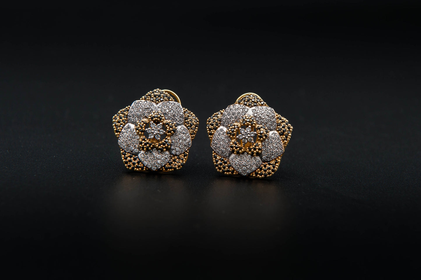 Celestial Bloom Earrings — 925 Sterling Silver with 24K Gold Plating