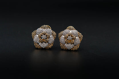 Celestial Bloom Earrings — 925 Sterling Silver with 24K Gold Plating