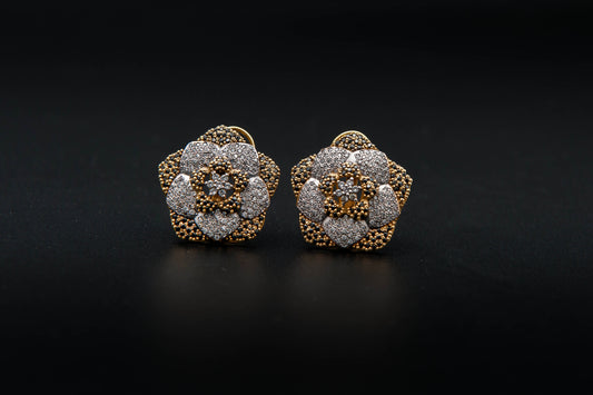 Celestial Bloom Earrings — 925 Sterling Silver with 24K Gold Plating