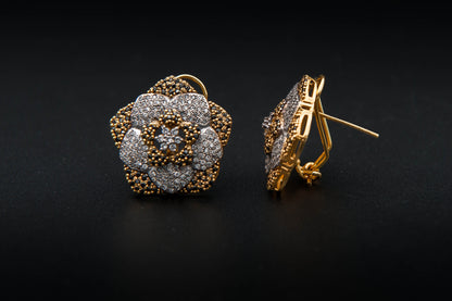 Celestial Bloom Earrings — 925 Sterling Silver with 24K Gold Plating