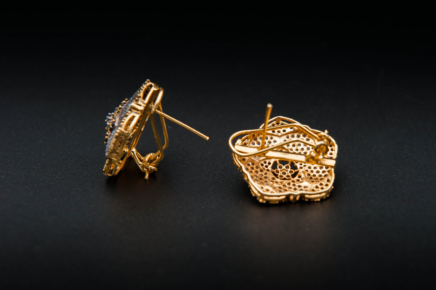 Celestial Bloom Earrings — 925 Sterling Silver with 24K Gold Plating