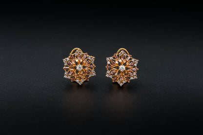 Rosé Halo Earrings — 925 Sterling Silver with 24K Gold Plating