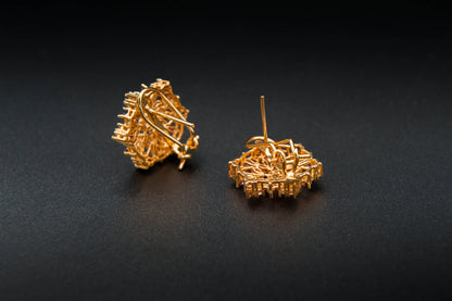 Rosé Halo Earrings — 925 Sterling Silver with 24K Gold Plating