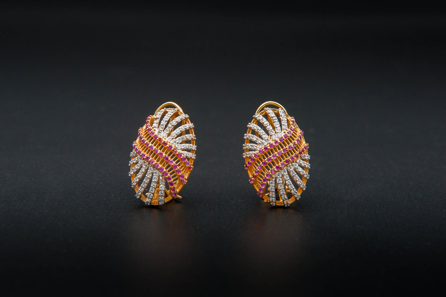 Rosé Fanlight Earrings — 925 Sterling Silver with 24K Gold Plating