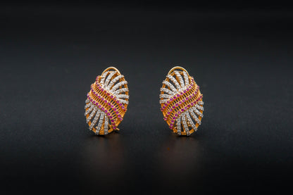 Rosé Fanlight Earrings — 925 Sterling Silver with 24K Gold Plating