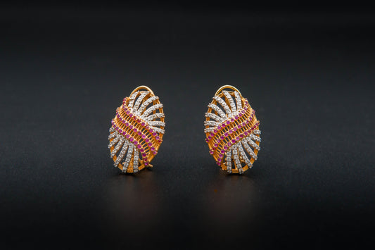 Rosé Fanlight Earrings — 925 Sterling Silver with 24K Gold Plating