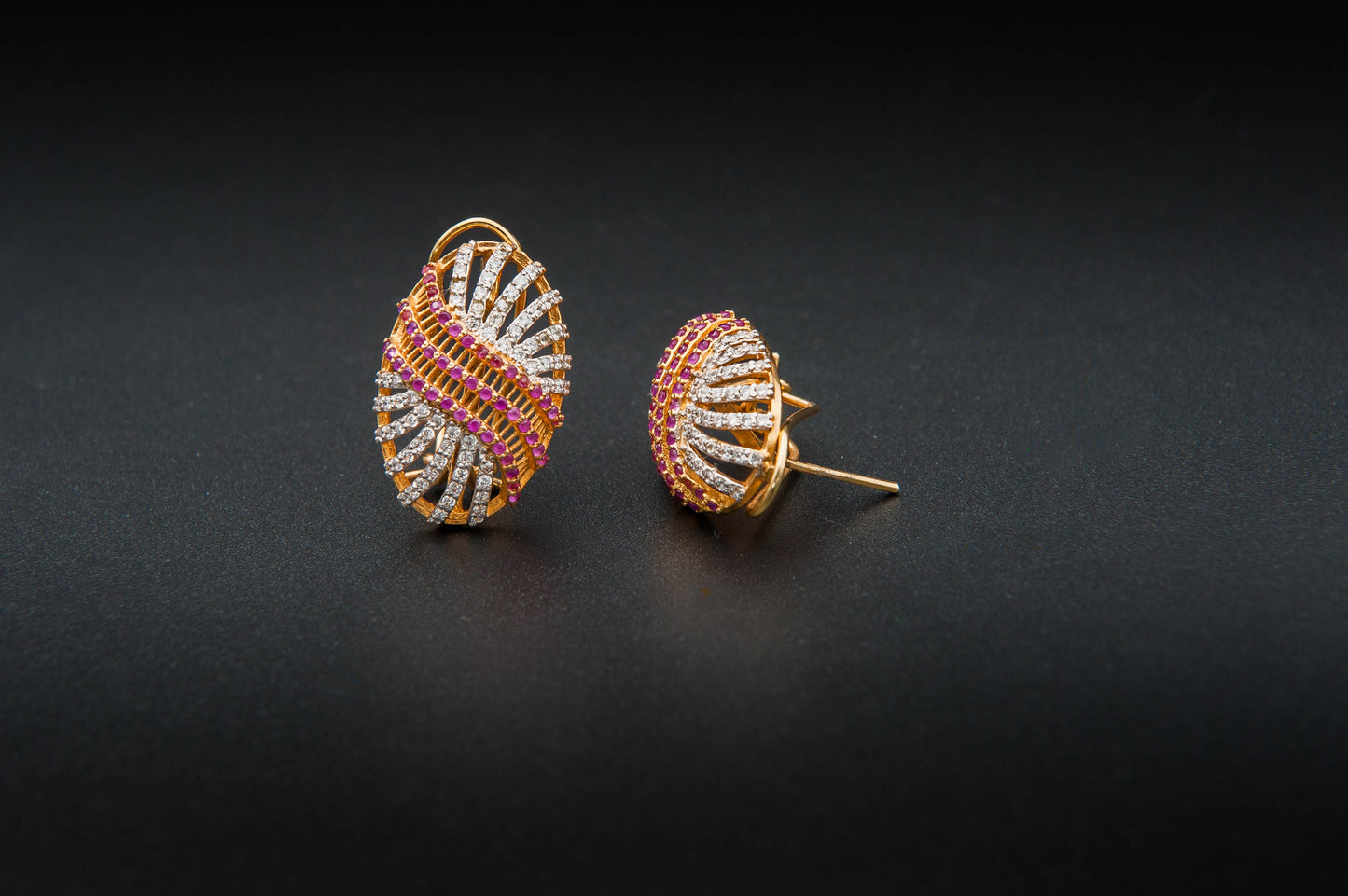 Rosé Fanlight Earrings — 925 Sterling Silver with 24K Gold Plating