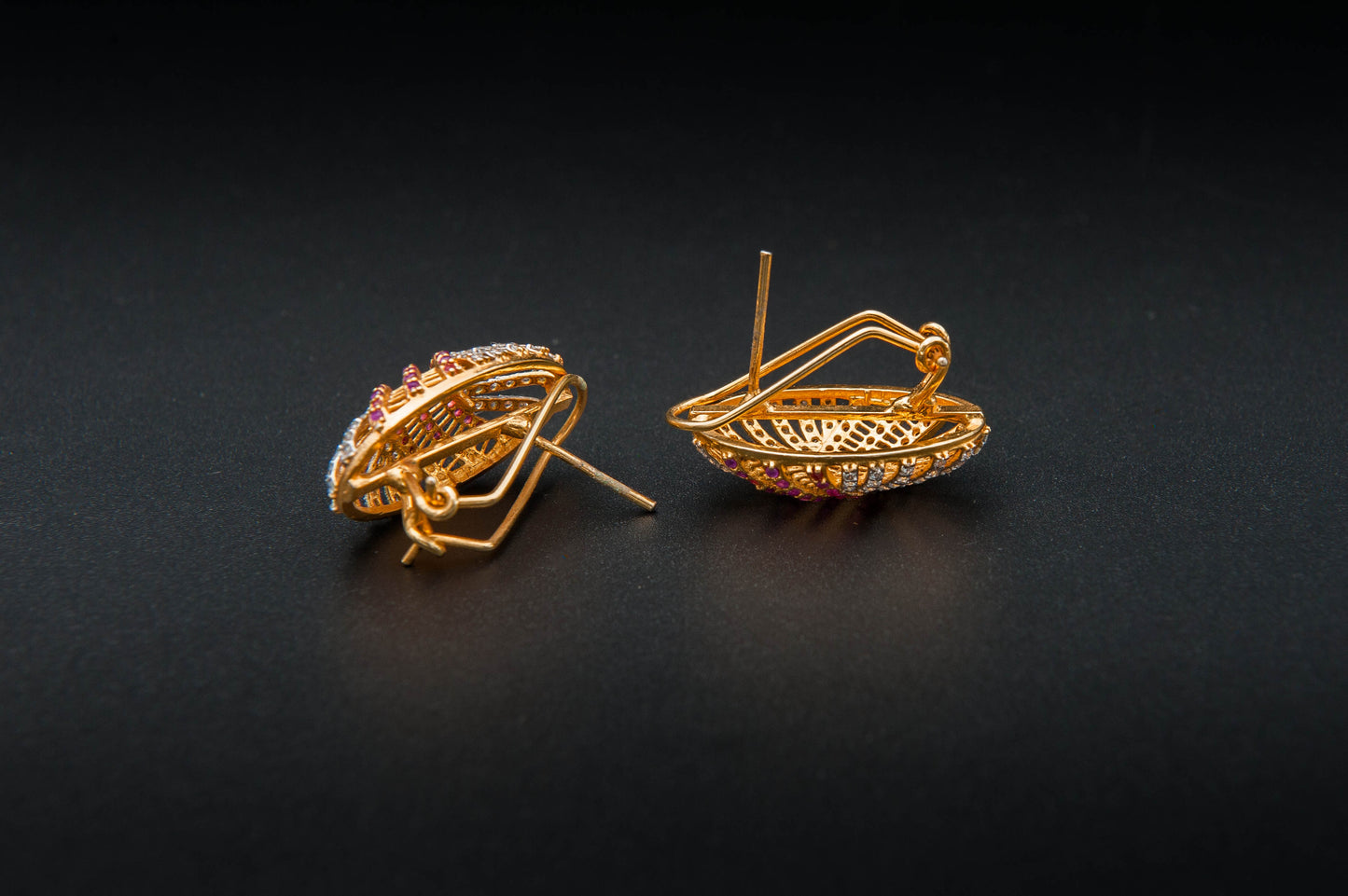 Rosé Fanlight Earrings — 925 Sterling Silver with 24K Gold Plating