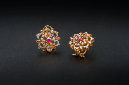 Rosé Nova Earrings — 925 Sterling Silver with 24K Gold Plating