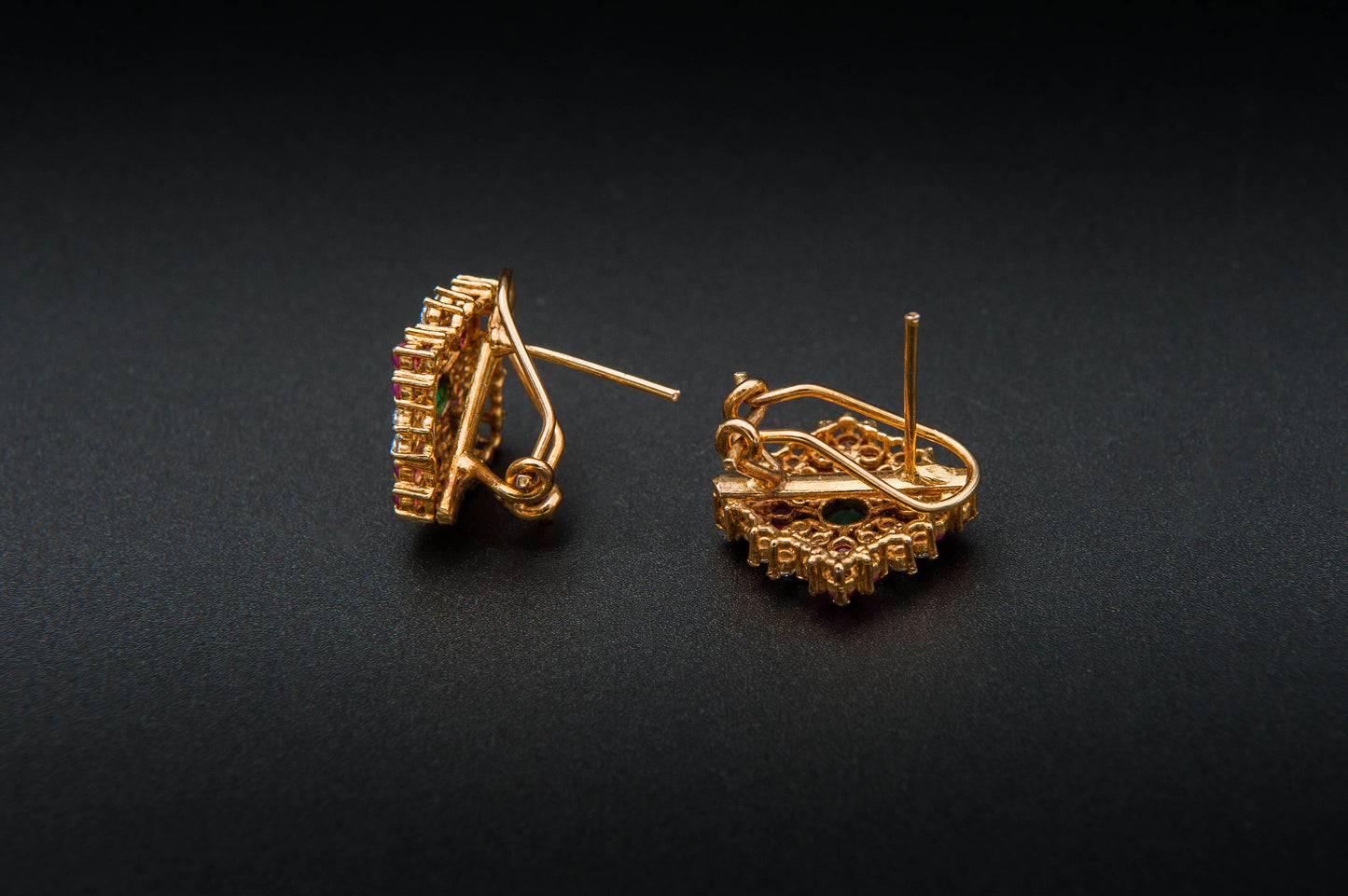 Verdant Crown Earrings — 925 Sterling Silver with 24K Gold Plating