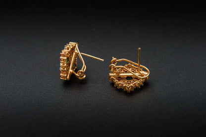 Verdant Crown Earrings — 925 Sterling Silver with 24K Gold Plating