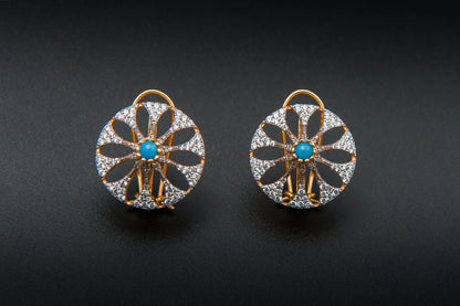 Azure Bloom Earrings — 925 Sterling Silver with 24K Gold Plating