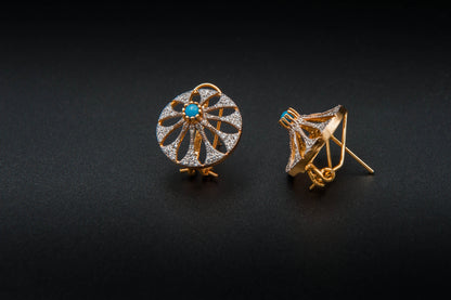 Azure Bloom Earrings — 925 Sterling Silver with 24K Gold Plating