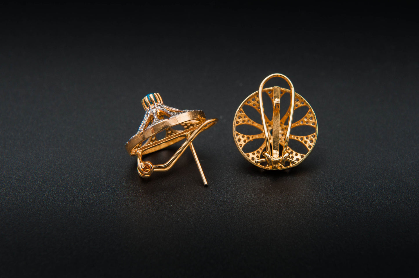 Azure Bloom Earrings — 925 Sterling Silver with 24K Gold Plating