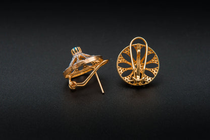 Azure Bloom Earrings — 925 Sterling Silver with 24K Gold Plating