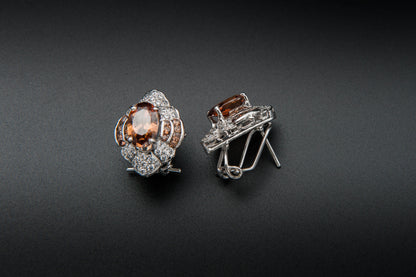 Amber Crest Earrings — 925 Sterling Silver