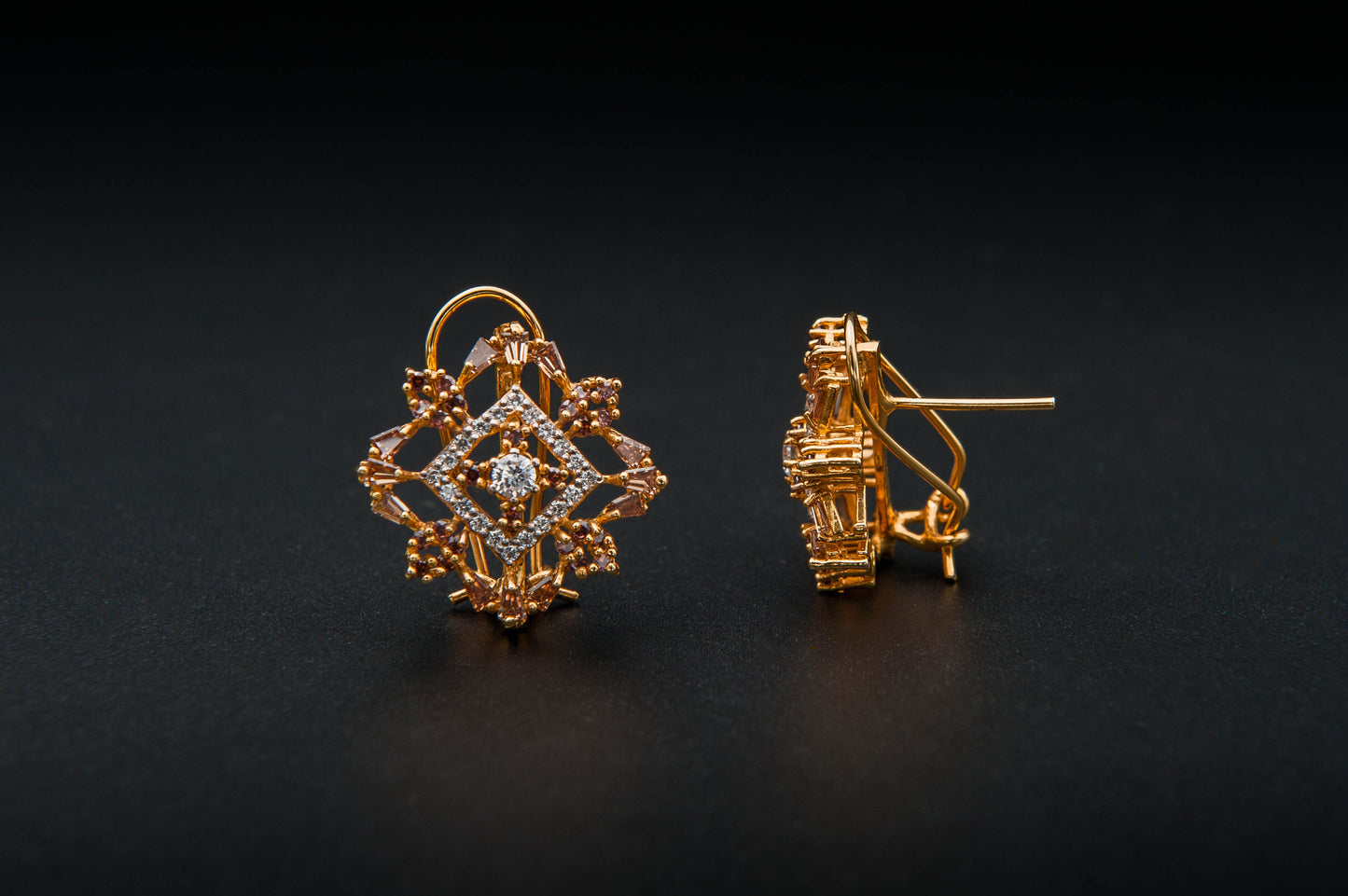 Celestial Radiance Earrings — 925 Sterling Silver with 24K Gold Plating