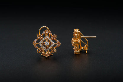 Celestial Radiance Earrings — 925 Sterling Silver with 24K Gold Plating