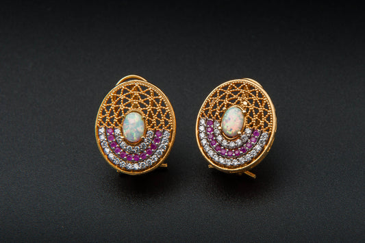 Iridescent Empress Earrings — 925 Sterling Silver with 24K Gold Plating