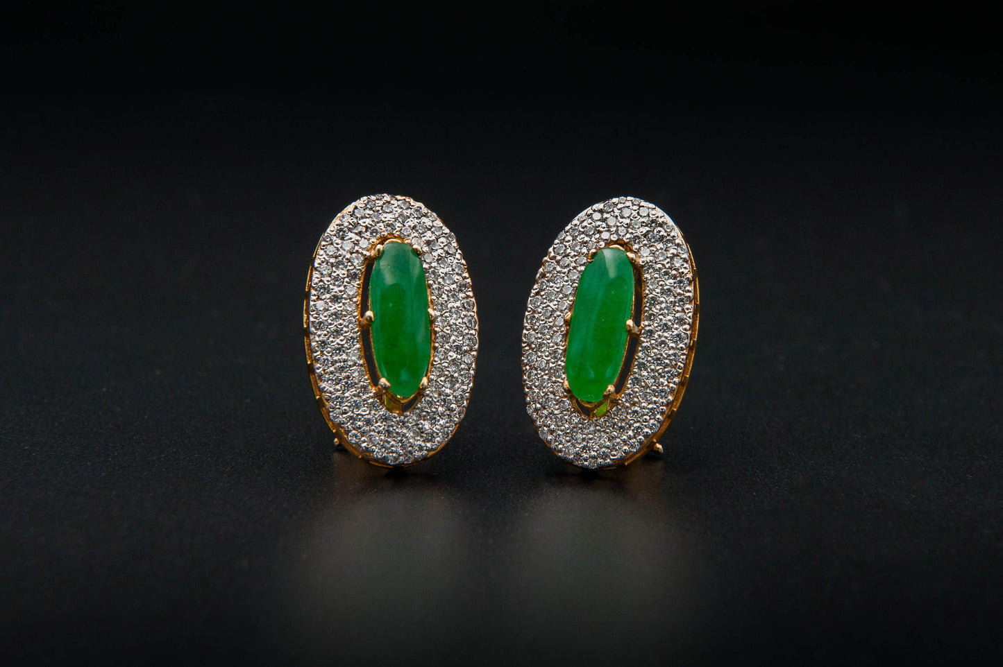 Verdant Halo Earrings — 925 Sterling Silver with 24K Gold Plating