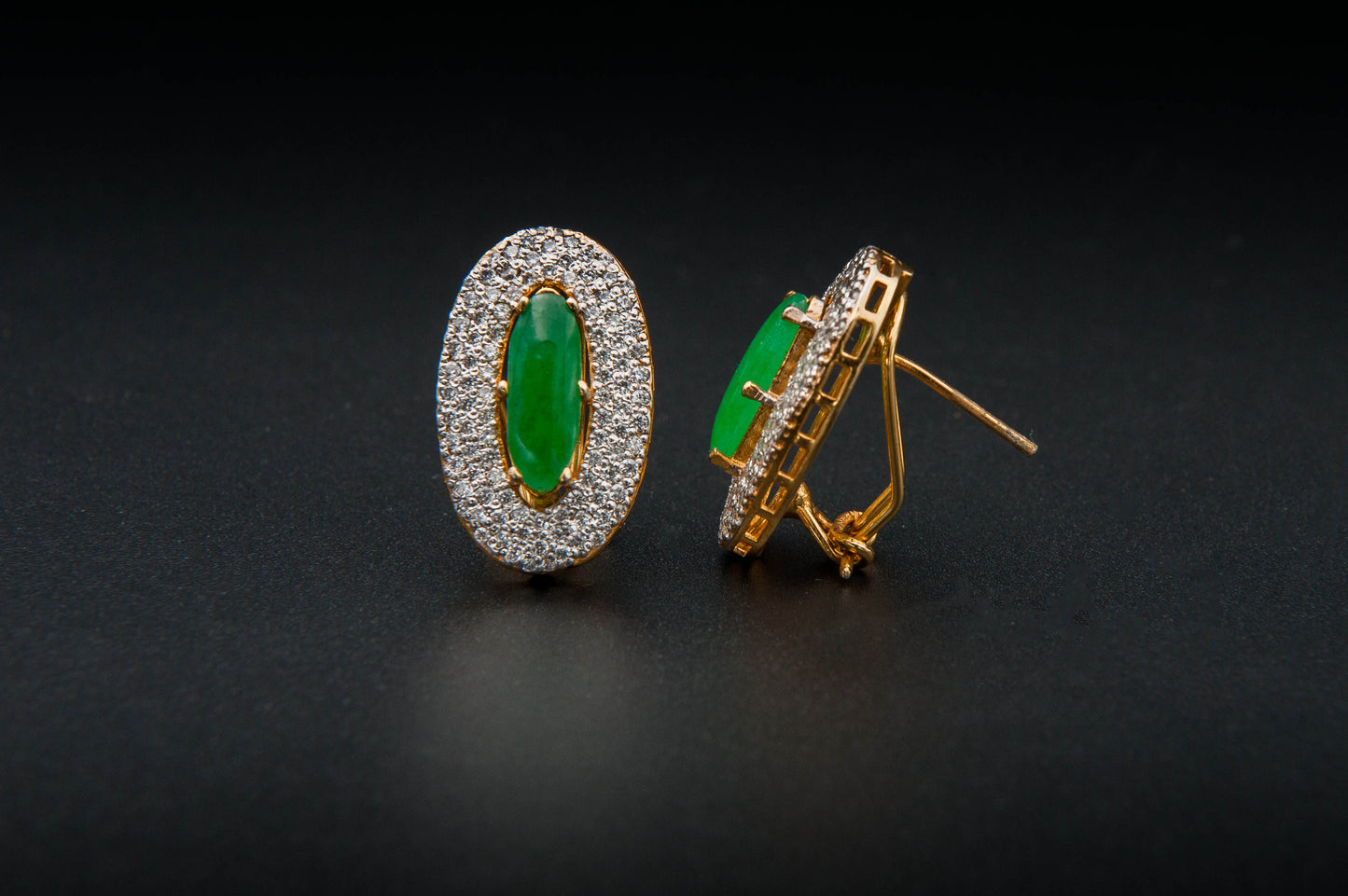 Verdant Halo Earrings — 925 Sterling Silver with 24K Gold Plating