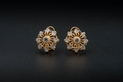 Midnight Bloom Earrings — 925 Sterling Silver with 24K Gold Plating