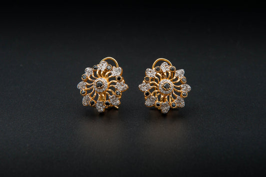 Midnight Bloom Earrings — 925 Sterling Silver with 24K Gold Plating