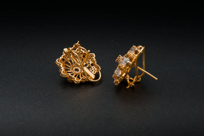 Midnight Bloom Earrings — 925 Sterling Silver with 24K Gold Plating