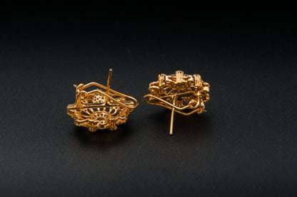 Midnight Bloom Earrings — 925 Sterling Silver with 24K Gold Plating