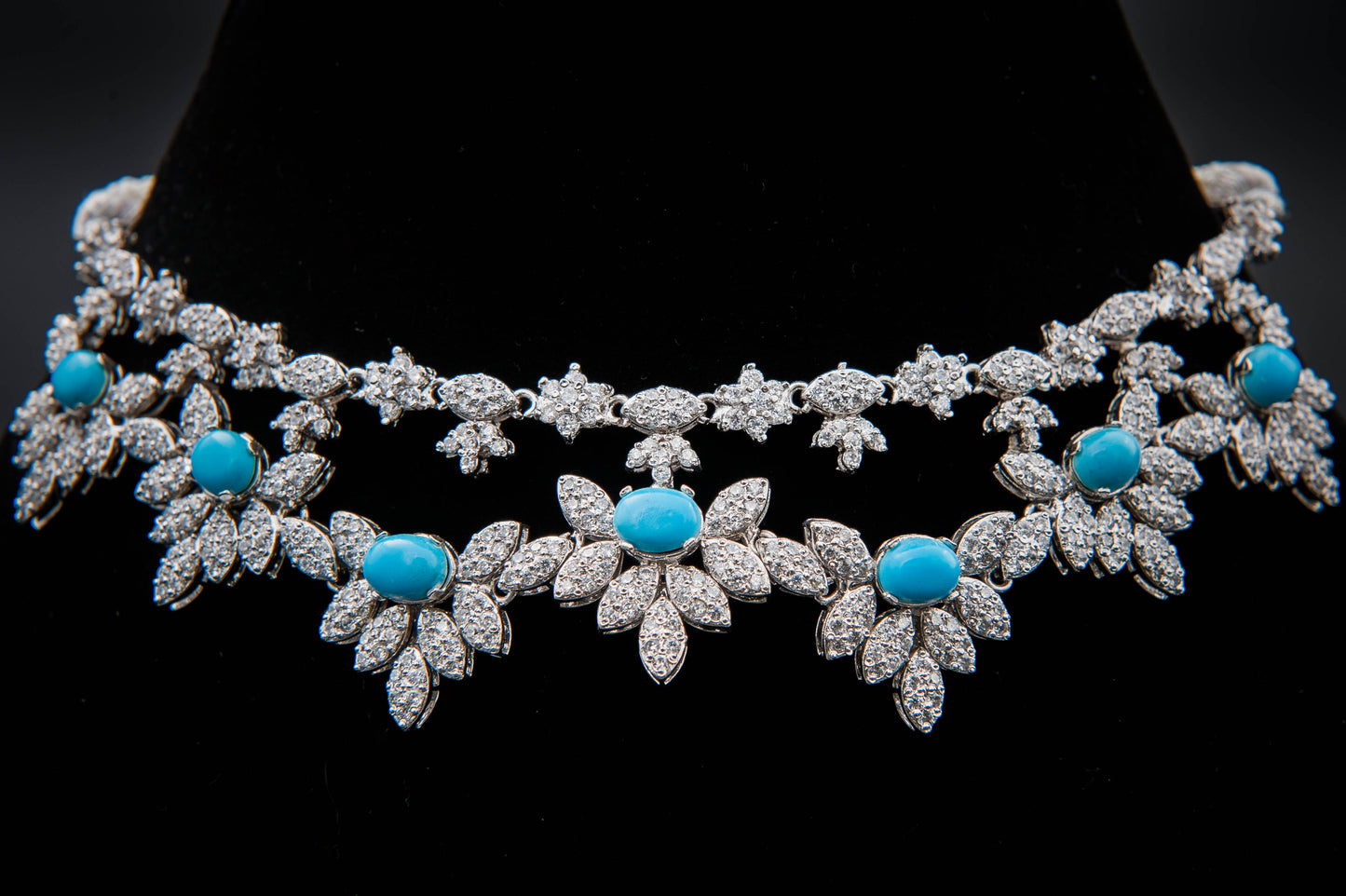 Turquoise Bloom Bridal Set-925 Sterling Silver