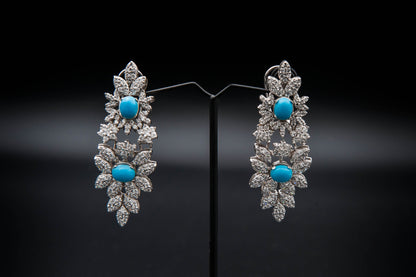 Turquoise Bloom Bridal Set-925 Sterling Silver