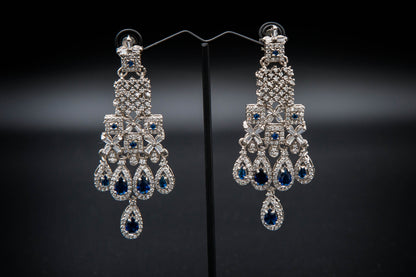 Sapphire Cascade Bridal Set-925 Sterling Silver