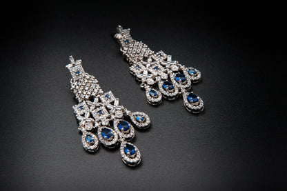 Sapphire Cascade Bridal Set-925 Sterling Silver