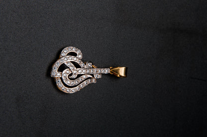 Golden Swirl Pendant-925 Sterling Silver with Gold Plated