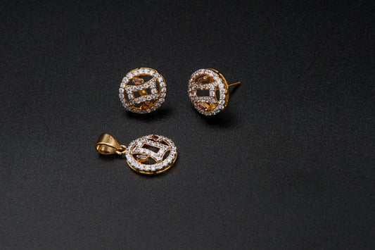 Halo Monogram Set-925 Sterling Silver with 24K Gold Plating