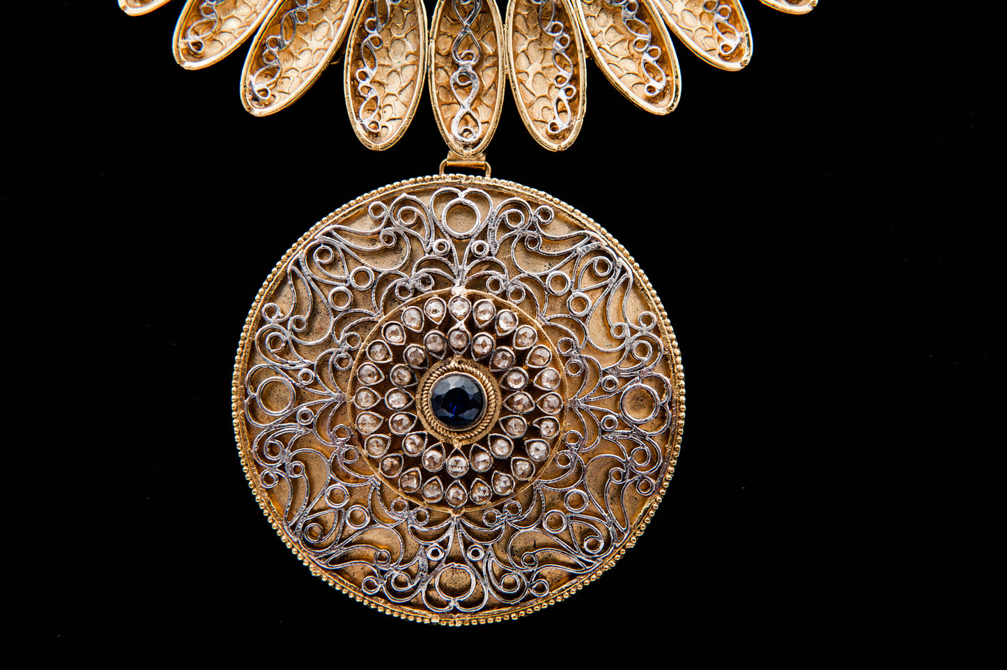 Royal Filigree Bloom Bridal Set-925 Sterling Silver with 24K Gold Plating