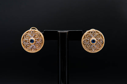 Royal Filigree Bloom Bridal Set-925 Sterling Silver with 24K Gold Plating