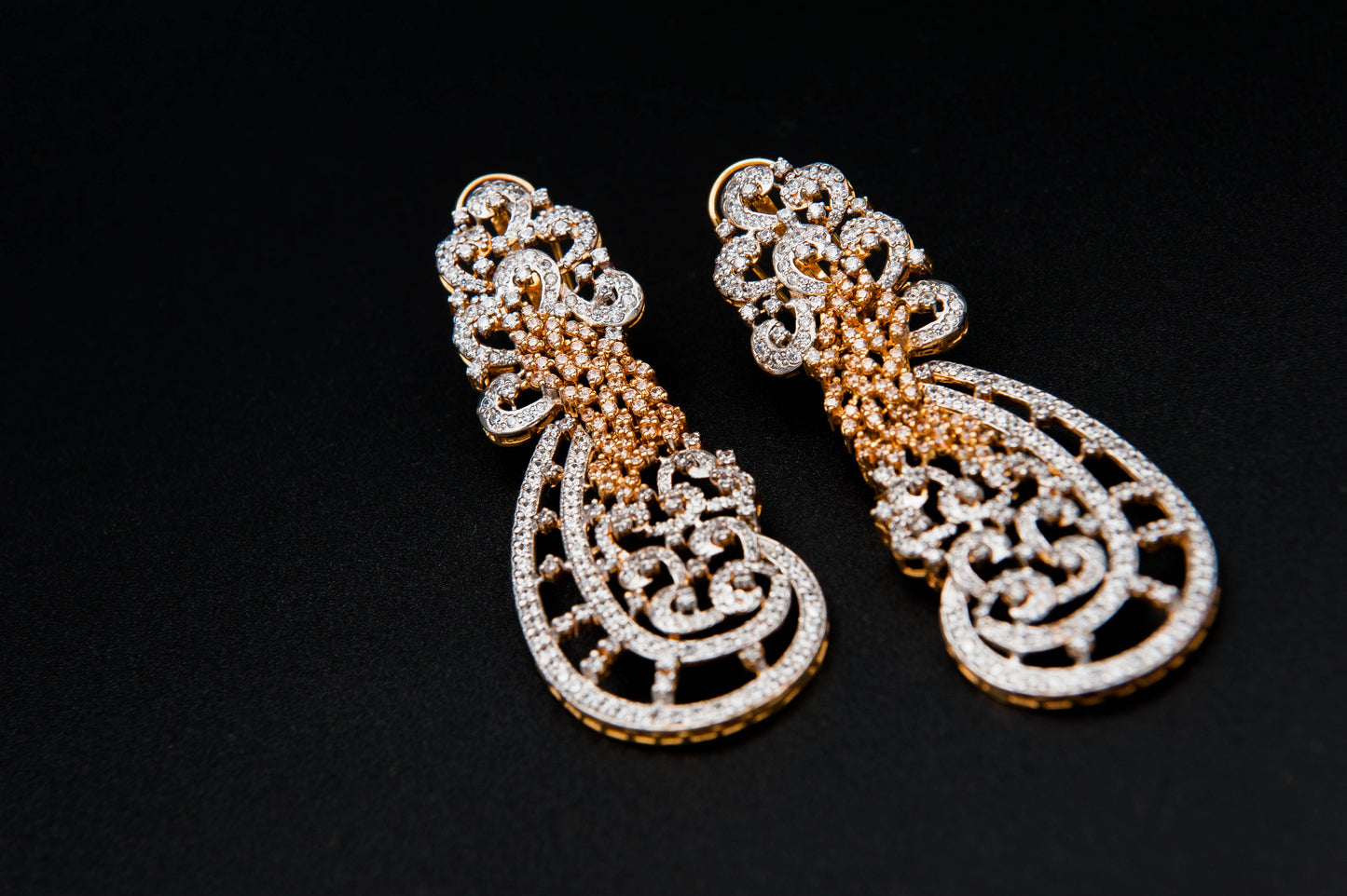 Regal Cascade Bridal Set-925 Sterling Silver with 24K Gold Plating