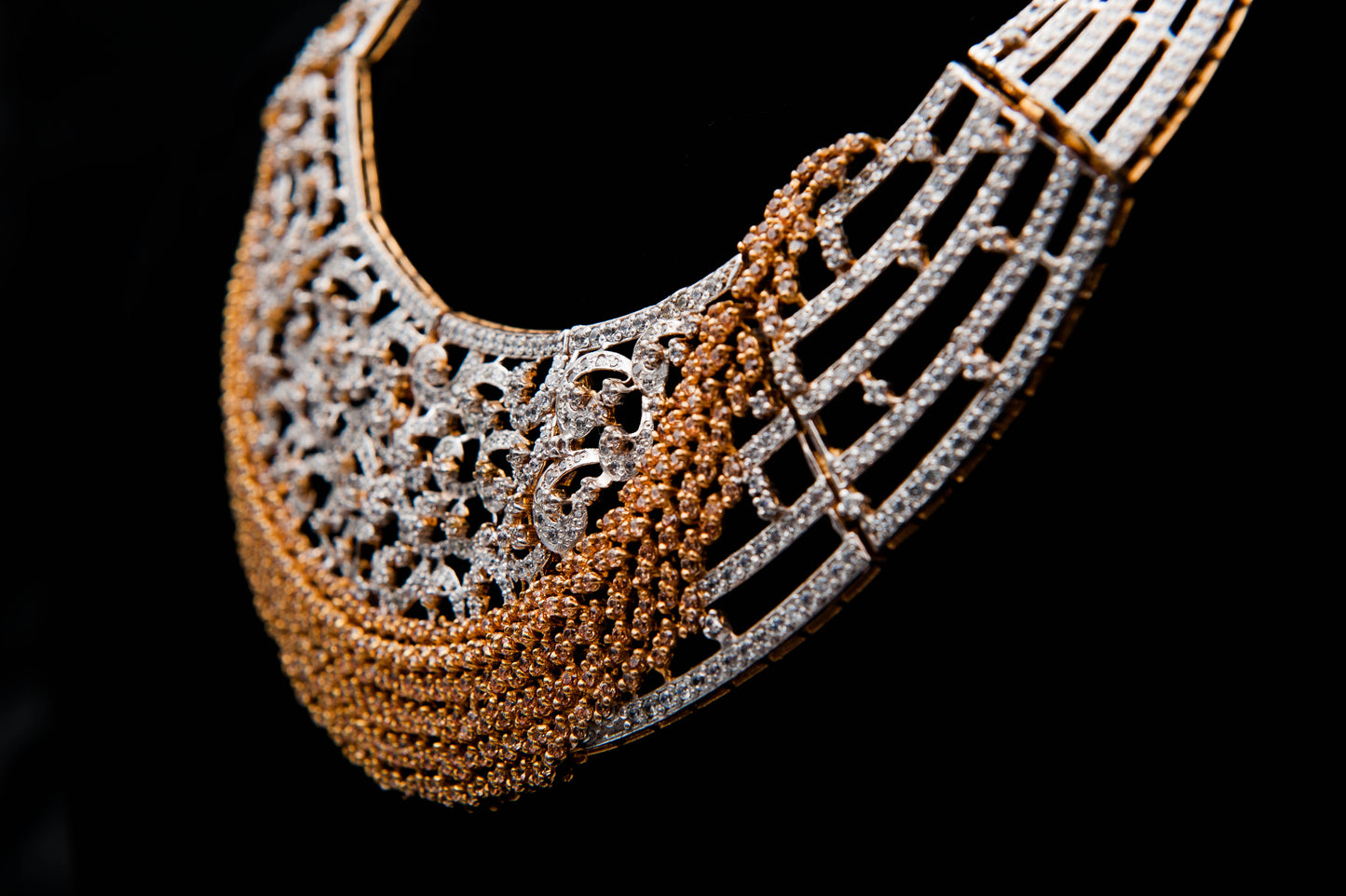 Regal Cascade Bridal Set-925 Sterling Silver with 24K Gold Plating