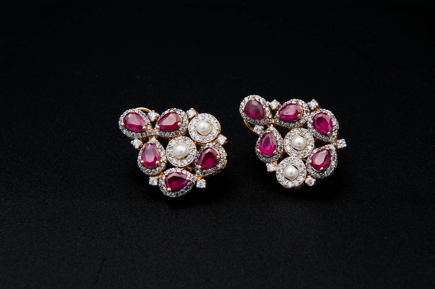 Imperial Radiance Bridal Set-925 Sterling Silver with 24K Gold Plating